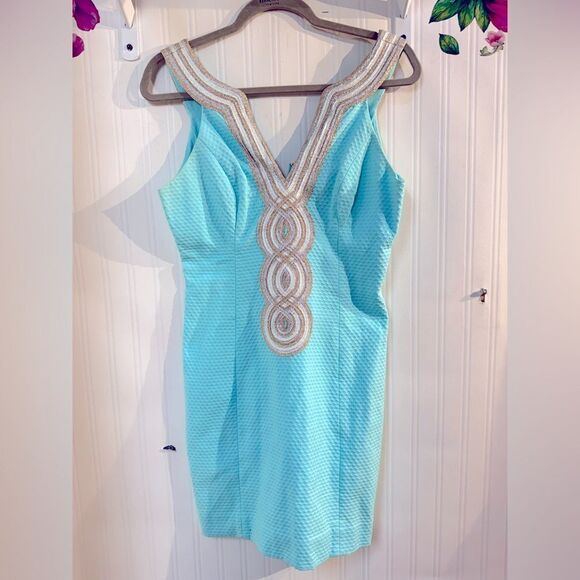 Lilly Pulitzer Dresses Lilly Pulitzer Valli Shift Dress Serene Blue Sz 2 - Picture 3 of 8